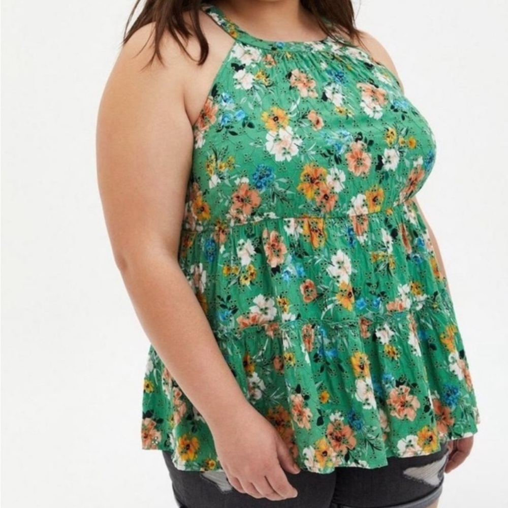 Torrid Women's Floral Sleeveless Blouse Size 3 Also 2xl Plus Size Top